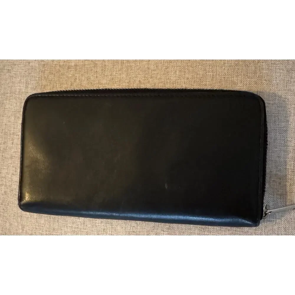 Lauren Ralph Lauren LRL Vintage Black Leather Zip-Around LXVII Wallet Clutch